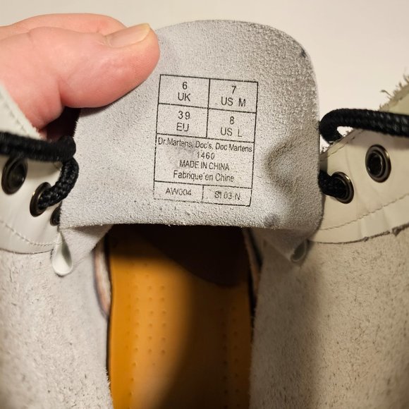 Dr Martin White 1460 SMOOTH LEATHER LACE UP BOOTS - Picture 6 of 15